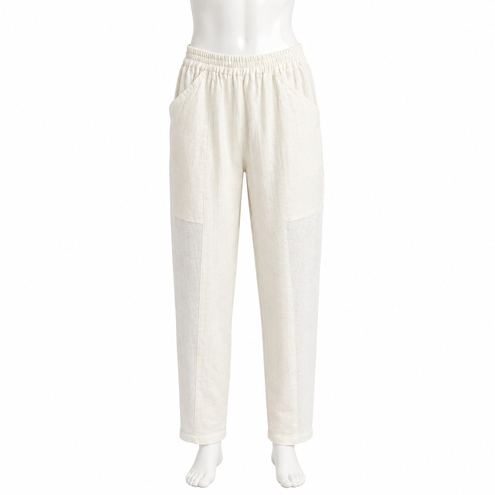 Cache White Linen Blend Pull On Wide Leg Pants Small Resort Vacation Coastal NWT